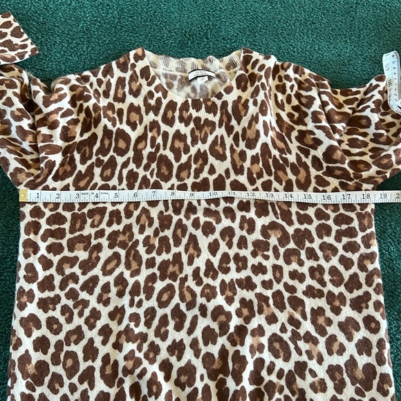 J. Crew 100% everyday Cashmere Crewneck Leopard Print Sweater - Picture 8 of 8